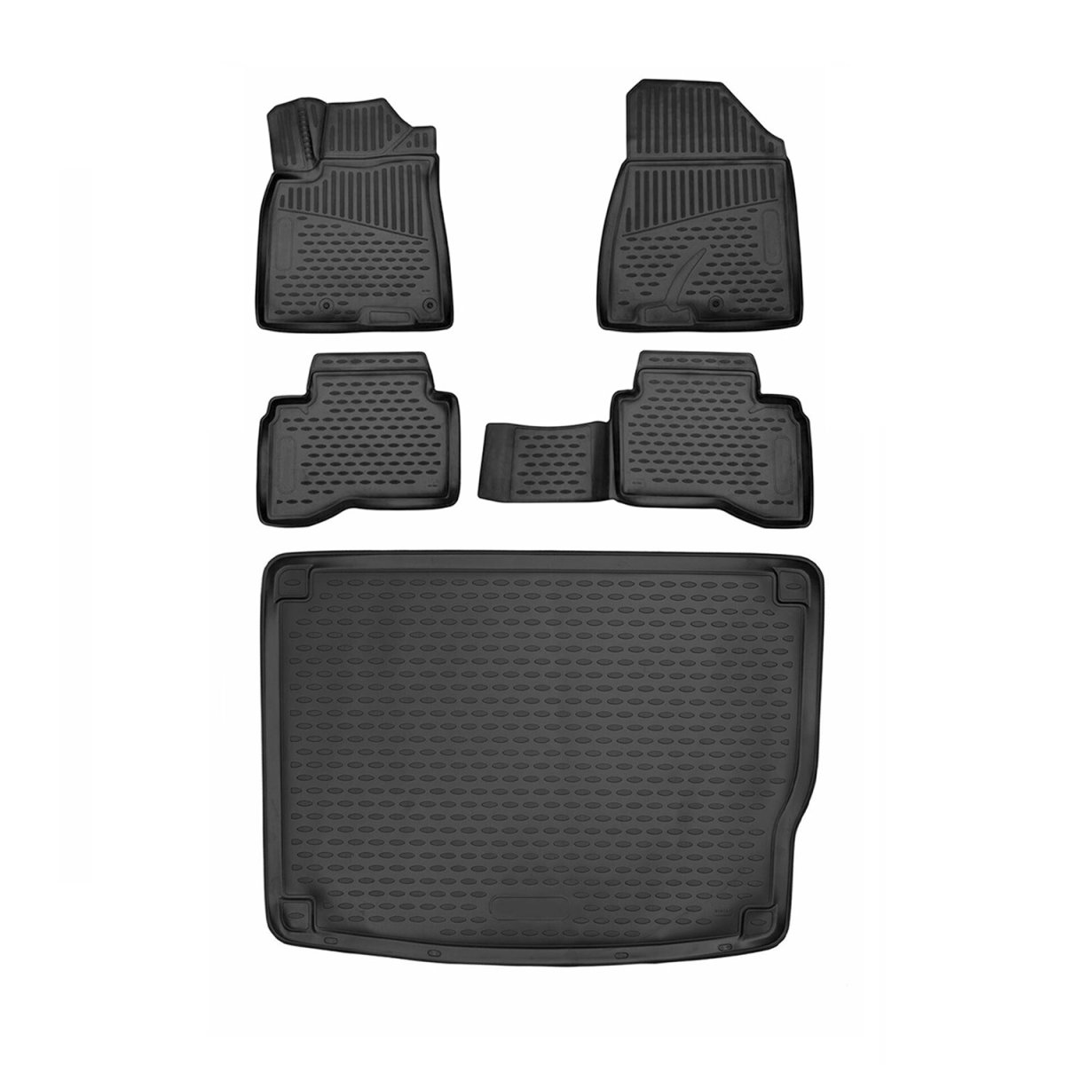 Kia Niro Plug-in Hybrid 3D Floor-Trunk Mats - Omac - SUV Kit - Black (2017-2022) Kia Niro Plug-in Hybrid 3D Floor-Trunk Mats - Omac - SUV Kit - Black (2017-2022)